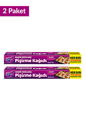 Hazır Kesilmiş Pişirme Kağıdı 10’lu 42 x 37 cm İkili Set