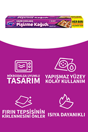 Hazır Kesilmiş Pişirme Kağıdı 10’lu 42 x 37 cm İkili Set