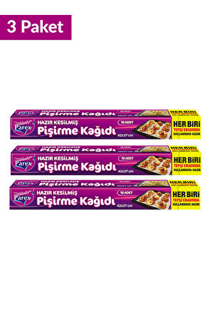 Hazır Kesilmiş Pişirme Kağıdı 10’lu 42 x 37 cm Üçlü Set