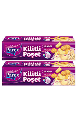 Kilitli Buzdolabı Poşeti Küçük Boy 12'li 20 x 25 cm İkili Set