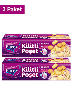 Kilitli Buzdolabı Poşeti Küçük Boy 12'li 20 x 25 cm İkili Set
