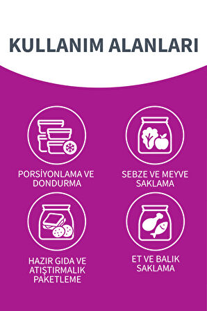 Kilitli Buzdolabı Poşet Büyük Boy 12'li 26 x 28 cm Üçlü Set