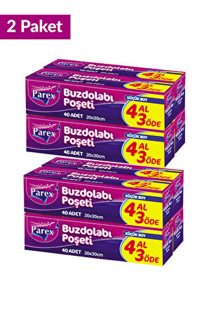Buzdolabı Poşeti Küçük Boy 4 Al 3 Öde (4*40) 20 x 30 cm İkili Set