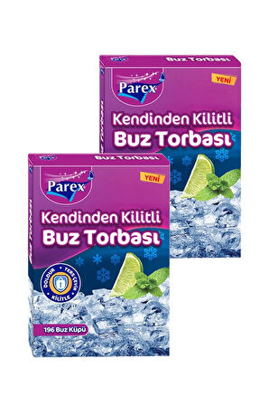 Kendinden Kilitli Buz Torbası 196 Buz Küpü İkili Set