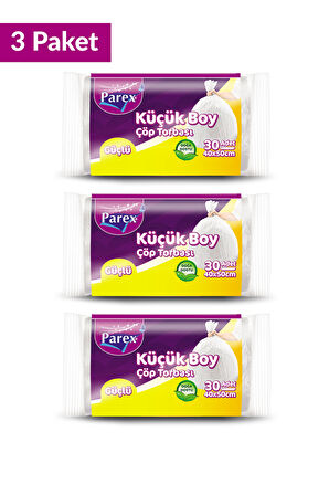 Güçlü Çöp Torbası Küçük Boy 30'lu 40 x 50 cm Üçlü Set