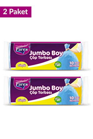 Güçlü Çöp Torbası Jumbo Boy 10'lu 80 x 110 cm İkili Set