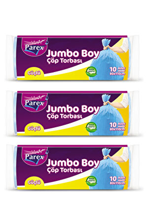 Güçlü Çöp Torbası Jumbo Boy 10'lu 80 x 110 cm Üçlü Set