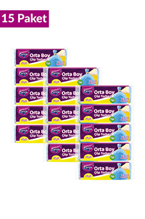 Güçlü Çöp Torbası Orta Boy 15'li 55 x 60 cm 15 Paket