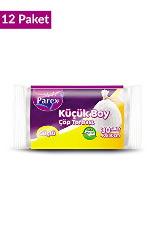 Güçlü Çöp Torbası Küçük Boy 30'lu 40 x 50 cm 12 Paket