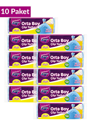 Güçlü Çöp Torbası Orta Boy 15'li 55 x 60 cm 10 Paket