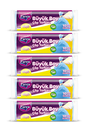 Güçlü Çöp Torbası Büyük Boy 10'lu 65 x 80 cm 5 Paket