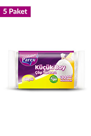 Güçlü Çöp Torbası Küçük Boy 30'lu 40 x 50 cm 5 Paket