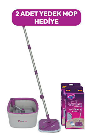 Wondero +2 Yedek Moplu Bezli Temiz Su Ile Kirli Su Ile Ayıran Otomatik Temizlik Seti