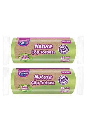 Natura Çöp Torbası Orta Boy 15'li 55 x 60 cm İkili Paket