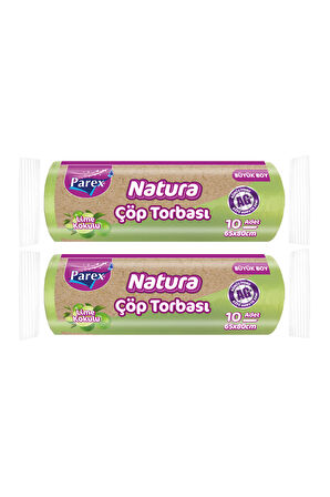 Natura 10'lu Çöp Torbası Büyük Boy 65 x 80 cm İkili Paket