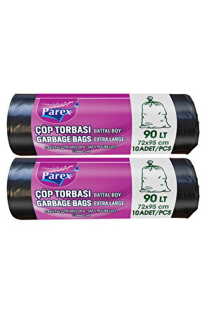 Professional 10'lu Çöp Torbası Battal Boy 72 x 95 cm İkili Paket