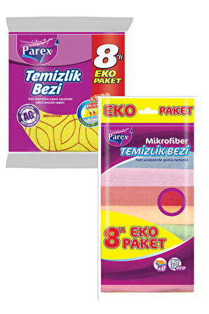 Mikrofiber 8'li Temizlik Bezi Paketi