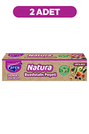 Natura Buzdolabı Poşeti Orta Boy 20’li  İkili Paket