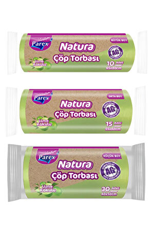 Natura Çöp Torbası Küçük Orta Büyük Boy 3'lü Paket