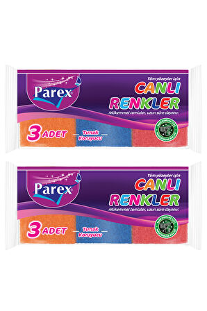 Canlı Renkler 3'lü Sünger Oluklu İkili Paket