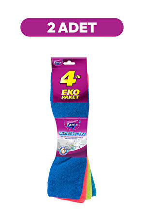 Mikrofiber 4'lü Temizlik Bezi İkili Paket