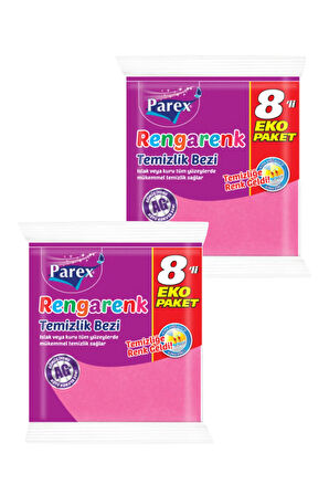 Rengarenk 8'li Temizlik Bezi İkili Paket
