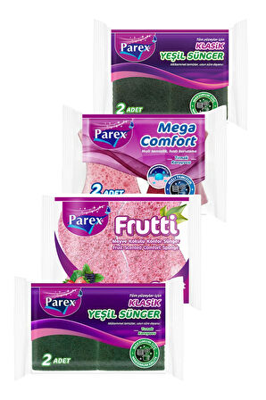 Mega Comfort, Frutti Kokulu, Klasik Düz ve Oluklu Sünger Seti 