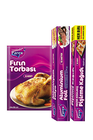 Kesilmiş Pişirme Kağıdı Fırın Torbası ve Alüminyum Folyo Paketi