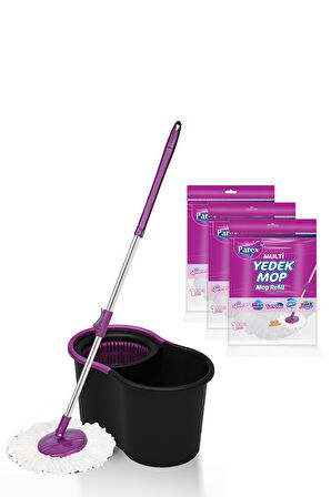 Black Editlon Otomatik Temizlik Seti ve 3'lü Yedek Mop