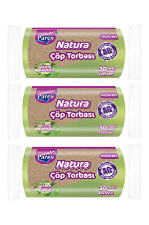 Natura Çöp Torbası Küçük Boy 30'lu 40 x 50 cm Üçlü Paket