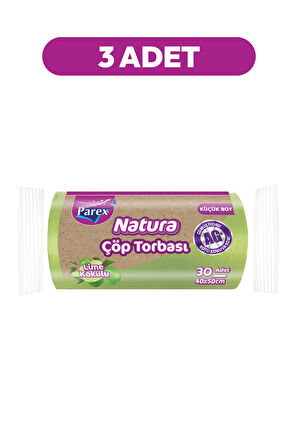 Natura Çöp Torbası Küçük Boy 30'lu 40 x 50 cm Üçlü Paket