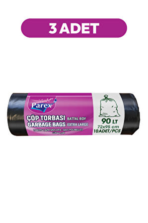 Professional 10'lu Çöp Torbası Battal Boy 72 x 95 cm Üçlü Paket