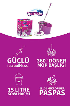 Tornado Otomatik Temizlik Seti ve 3'lü Yedek Mop Paketi