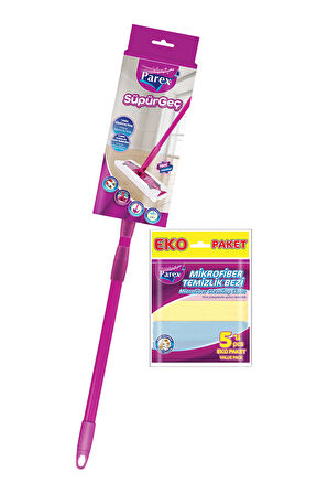 Süpürgeç Yer Temizlik Sistemi ve 5'li Mikrofiber Temizlik Bezi Paketi