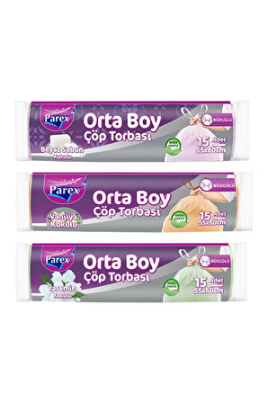 Orta Boy Büzgülü Kokulu 9 Adet Çöp Torbası Paketi