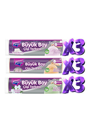 Büyük Boy Büzgülü Kokulu 9 Adet Çöp Torbası Paketi