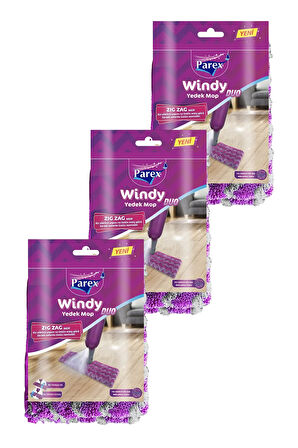 Windy Duo Zigzag Yedek Mop (Sapsız) Üçlü Paket