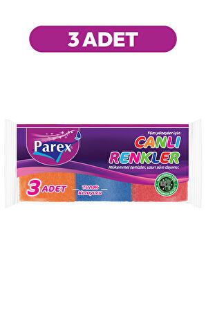 Canlı Renkler 3'lü Sünger Oluklu Üçlü Paket