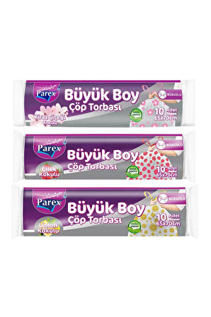 Büzgülü Çöp Torbası Kokulu Büyük Boy 9'lu Paket