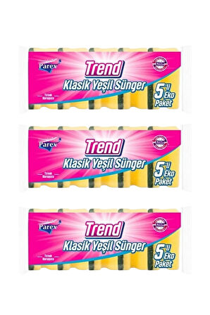 Trend Klasik Oluklu 5'li Sünger Üçlü Paket