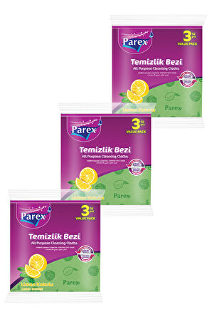 Limon Kokulu 3'lü Temizlik Bezi Üçlü Paket