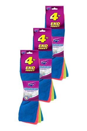 Mikrofiber 4'lü Temizlik Bezi Üçlü Paket