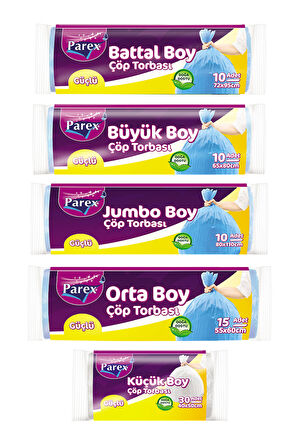 Güçlü Çöp Torbası Karışık Boy 15'li Set