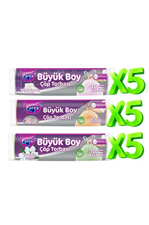 Büyük Boy 15 Adet Büzgülü Kokulu Çöp Torbası Paketi