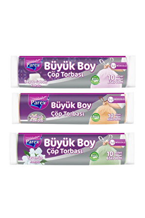 Büyük Boy 15 Adet Büzgülü Kokulu Çöp Torbası Paketi