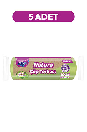 Natura 10'lu Çöp Torbası Büyük Boy 65 x 80 cm Beşli Paket