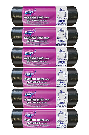 Professional 10'lu Çöp Torbası Hantal Boy 100 x 150 cm Altılı Paket