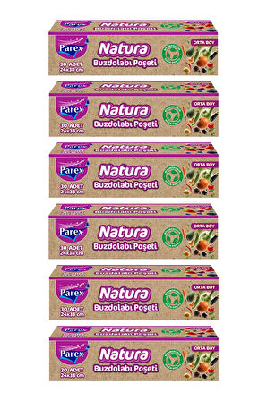 Natura Buzdolabı Poşeti Orta Boy 20’li  Altılı Paket