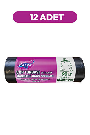 Professional 10'lu Çöp Torbası Battal Boy 72 x 95 cm Onikili Paket