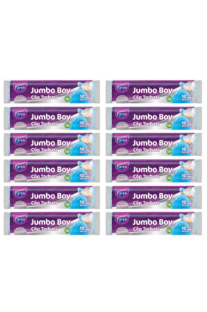 Ekstra Dayanikli 10'lu Çöp Torbası Jumbo Boy 80 x 110 cm Onikili Paket